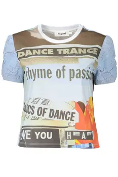 DESIGUAL LIGHT BLUE WOMAN SHORT SLEEVE T-SHIRT