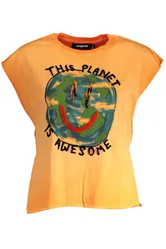 DESIGUAL ORANGE WOMAN SHORT SLEEVE T-SHIRT