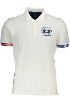 LA MARTINA MEN'S WHITE SHORT SLEEVE POLO SHIRT