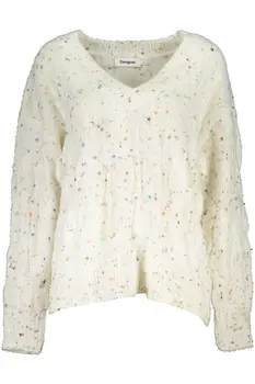 DESIGUAL WHITE WOMEN'S SWEATER
