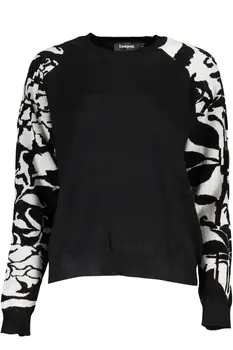 DESIGUAL BLACK WOMEN'S SWEATER