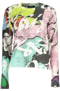 DESIGUAL BLACK WOMEN'S SWEATER