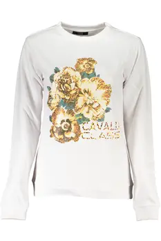 CAVALLI CLASS WOMEN'S WHITE SWEATSHIRT WITHOUT ZIP