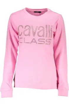 CAVALLI CLASS WOMEN'S PINK SWEATSHIRT WITHOUT ZIP