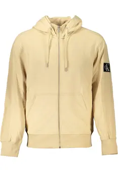 CALVIN KLEIN MEN'S BEIGE ZIP SWEATSHIRT