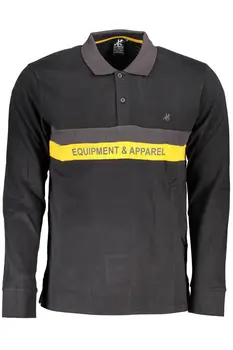 US GRAND POLO MEN'S LONG SLEEVED POLO SHIRT BLACK