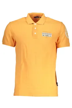 NAPAPIJRI MEN'S ORANGE SHORT SLEEVED POLO SHIRT