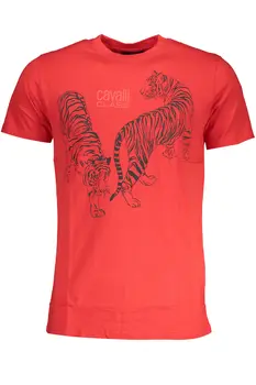 CAVALLI CLASS MEN'S SHORT SLEEVE T-SHIRT RED