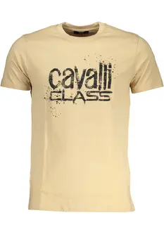 CAVALLI CLASS MEN'S SHORT SLEEVED T-SHIRT BEIGE