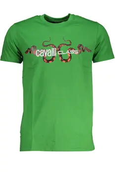 CAVALLI CLASS GREEN MEN'S SHORT SLEEVED T-SHIRT