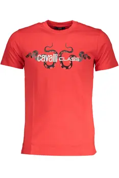 CAVALLI CLASS MEN'S SHORT SLEEVE T-SHIRT RED