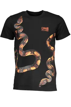 CAVALLI CLASS MEN'S SHORT SLEEVE T-SHIRT BLACK