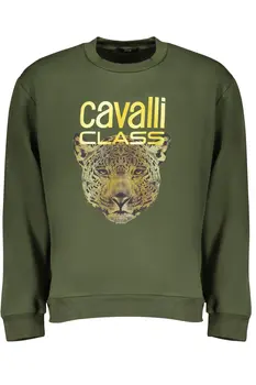 CAVALLI CLASS GREEN MEN'S ZIPLESS SWEATSHIRT
