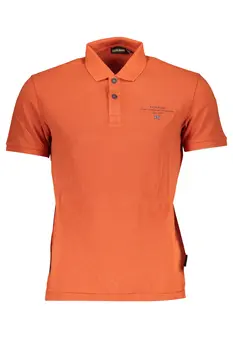 NAPAPIJRI MEN'S ORANGE SHORT SLEEVED POLO SHIRT
