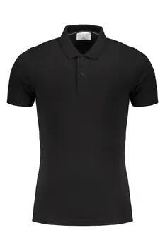 CALVIN KLEIN MEN'S BLACK SHORT SLEEVED POLO SHIRT