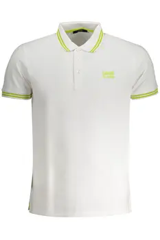 CAVALLI CLASS MEN'S WHITE SHORT SLEEVED POLO SHIRT