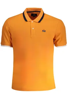 LA MARTINA MEN'S ORANGE SHORT SLEEVED POLO SHIRT