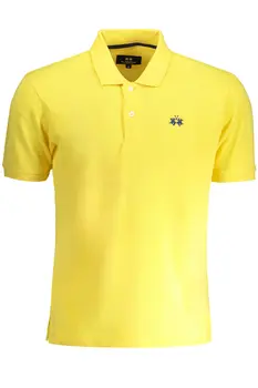 LA MARTINA YELLOW MEN'S SHORT SLEEVED POLO SHIRT