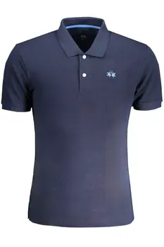 LA MARTINA MEN'S BLUE SHORT SLEEVED POLO SHIRT