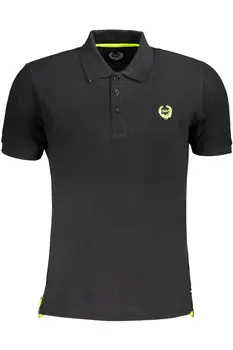 GIAN MARCO VENTURI MEN'S BLACK SHORT SLEEVED POLO SHIRT