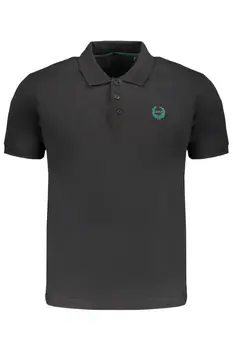 GIAN MARCO VENTURI MEN'S BLACK SHORT SLEEVED POLO SHIRT