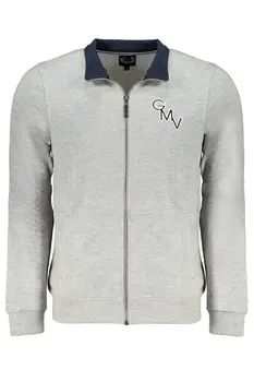 GIAN MARCO VENTURI MEN'S GRAY ZIP SWEATSHIRT