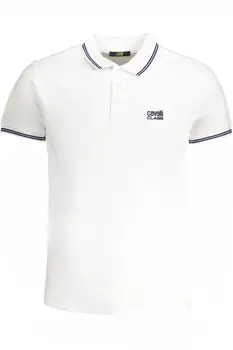 CAVALLI CLASS MEN'S WHITE SHORT SLEEVED POLO SHIRT