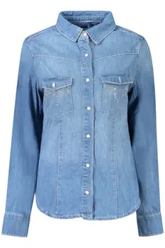 GUESS JEANS LONG SLEEVE SHIRT WOMEN BLUE