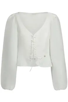 GUESS JEANS LONG SLEEVE SHIRT WOMEN WHITE