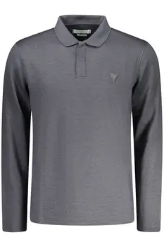 GUESS JEANS LONG SLEEVE POLO MEN BLACK