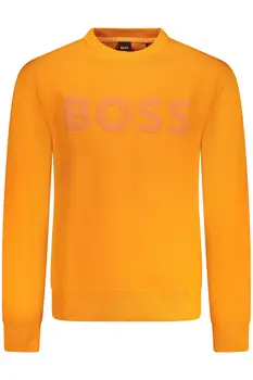 BOSS MEN'S ORANGE ZIP-LESS SWEATSHIRT