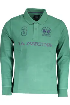 LA MARTINA LONG SLEEVE POLO MEN GREEN