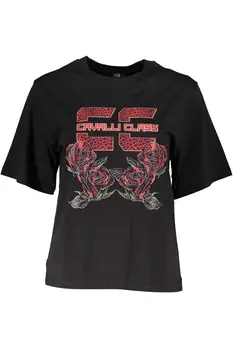 CAVALLI CLASS SHORT SLEEVE T-SHIRT WOMEN BLACK