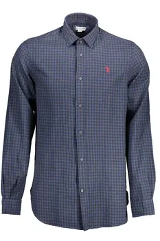 US POLO SHIRT LONG SLEEVE MEN BLUE