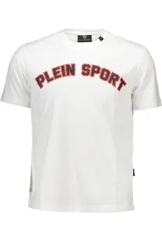 PLEIN SPORT WHITE MEN'S SHORT SLEEVE T-SHIRT