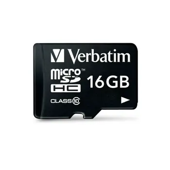 Micro SD Memory Card with Adaptor Verbatim Black 16 GB