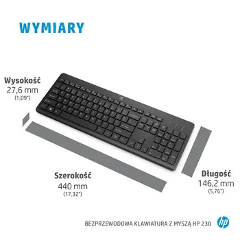 Keyboard and Mouse HP 18H24AA Black