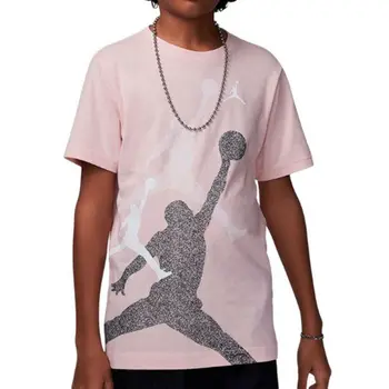 Child's Short Sleeve T-Shirt Jordan JDB GRADIENT STACKED JM SS TEE 95D119 AHC Pink