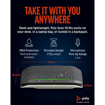 Portable Bluetooth Speakers Poly 77P34AA