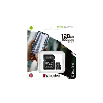 Micro SD Memory Card with Adaptor Kingston Canvas Select Plus 128 GB
