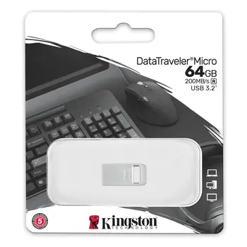 USB stick Kingston DTMC3G2/64GB Silver 64 GB (1 Unit)