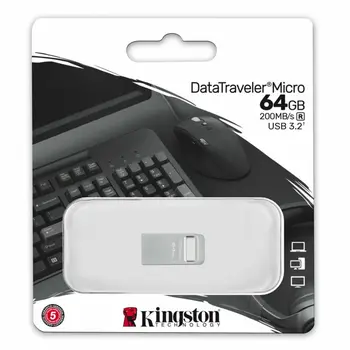 USB stick Kingston DTMC3G2/64GB Silver 64 GB (1 Unit)