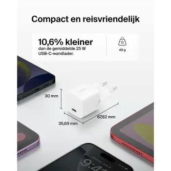 Wall Charger Belkin WCA012KQ1MWH-B6 White 25 W