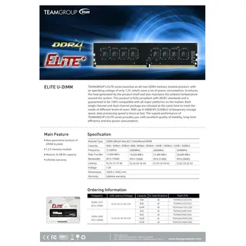 RAM Memory Team Group TED432G3200C2201