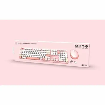 Keyboard and Mouse Mobility Lab Pure Color Rose Azerty French