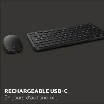 Keyboard and Mouse Mobility Lab CP420W Mini Black AZERTY