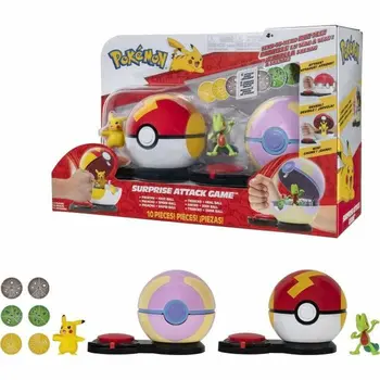 Playset Pokémon Poke Ball surprise attack Pikachu vs Arcko 6 Pieces