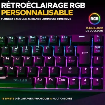 Gaming Keyboard The G-Lab KEYZ TITAN Black AZERTY