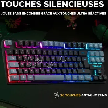 Keyboard The G-Lab KEYZ CAESIUM Black Grey Azerty French