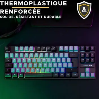 Keyboard The G-Lab KEYZ CAESIUM Black Grey Azerty French